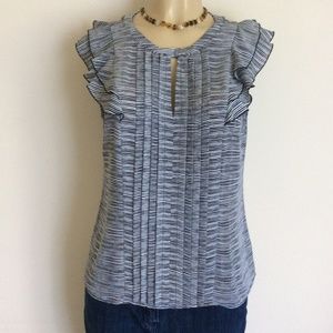 ELLE  WOMENS SMALL S BLOUSE  TOP RUFFLE